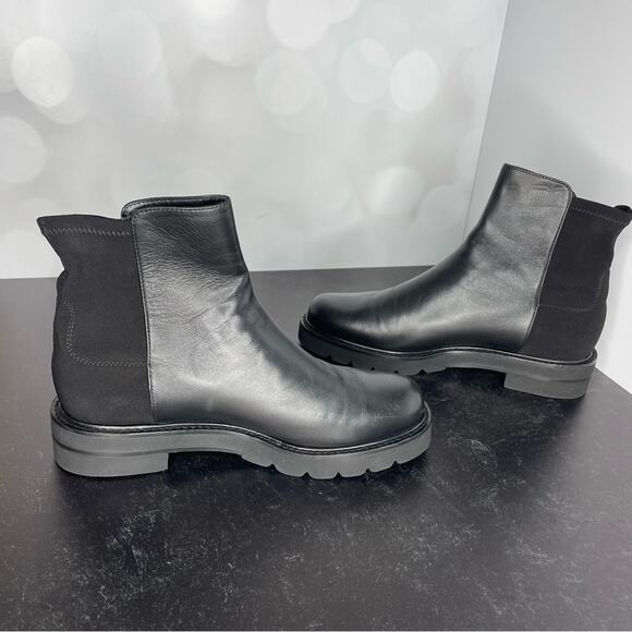 Stuart Weitzman 5050 Lift Bootie Black Nappa Leather Women’s Sz 8 - Picture 4 of 10